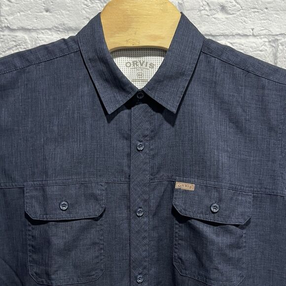 Orvis Fly Fishing Men Lightweight Shirt Outdoor Pocket Hike Camp Button XLT TALL - Picture 4 of 9